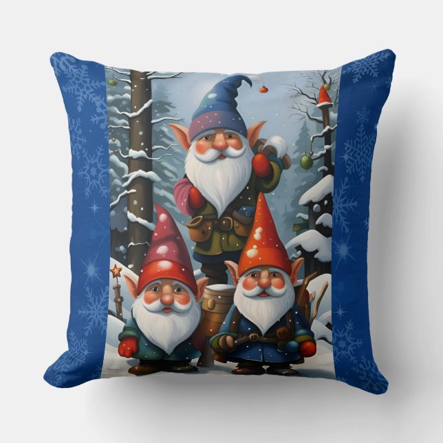 Winterwald-Gnome Kissen (Vorderseite)