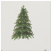 Winterwald Grüne Weihnachtsbaummuster Weiß Stoff (Nahaufnahme)