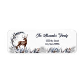 Winterwald Hirsch Elegante Natur Wasserfarbe (Vorne)