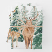 Winterwald Hirsch Rustikales Weihnachtsfest Geschenkpapier Set (Beispiel)