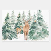 Winterwald Hirsch Rustikales Weihnachtsfest Geschenkpapier Set (Vorderseite)