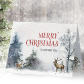 Winterwald-Hirsche Feiertagskarte