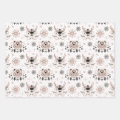 Winterwald Hirsche Moderne botanische Wasserfarbe Geschenkpapier Set (Vorderseite 3)