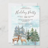 Winterwald Hirsche schneebedeckte Waldlandschaft F Einladung (Vorderseite)