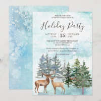 Winterwald Hirsche schneebedeckte Waldlandschaft F