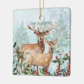 Winterwald, Hirsche, Unsere neue Zuhause Keramik O Keramikornament (Links)