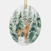 Winterwald Hirsche Weihnachtsfeier Keramik Ornamen Ornament (Rechts)