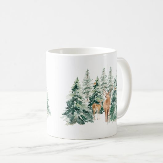 Winterwald Hirschfest Kaffeetasse (VorderseiteRechts)