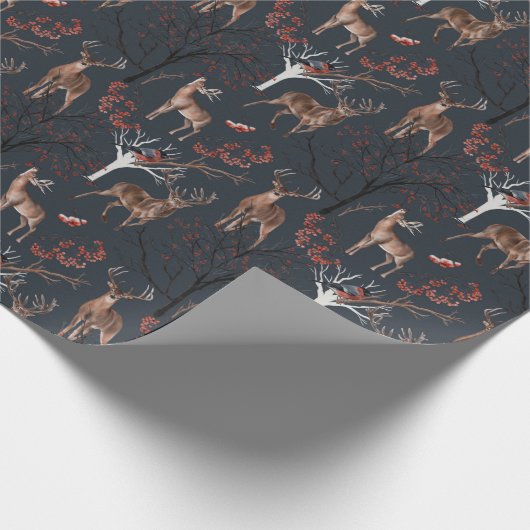 Winterwald Hirschfest Weihnachten Geschenkpapier (Ecke)
