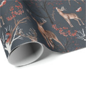 Winterwald Hirschfest Weihnachten Geschenkpapier (Rolleneckpunkt)