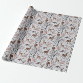 Winterwald Hirschfest Weihnachten Geschenkpapier (Ungerollt)