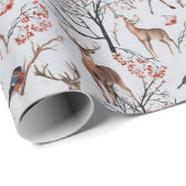 Winterwald Hirschfest Weihnachten Geschenkpapier (Rolleneckpunkt)