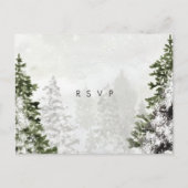 Winterwald Hochzeit Rsvp Postkarte (Vorderseite)