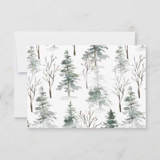 Winterwald | Hochzeitsreaktion RSVP Karte (Rückseite)