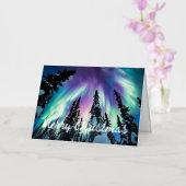 Winterwald im Nordlicht Frohe Weihnachten (Orchidee)