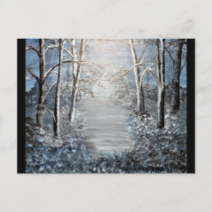 Winterwald in der Abenddämmerung Postkarte