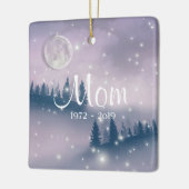 Winterwald in Erinnerung Mama Foto Weihnachten Keramikornament (Links)