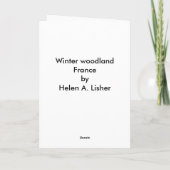 Winterwald in Frankreich Feiertagskarte (Rückseite)