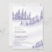 Winterwald in Snow Lavender Gray Wedding Einladung (Vorderseite)