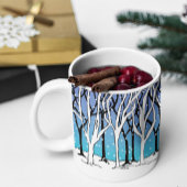 Winterwald Jugendstil Bäume Wraparound Blau Kaffeetasse