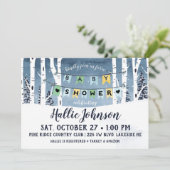 Winterwald Kinderdusche Einladung (Stehend Vorderseite)