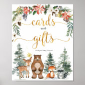 Winterwald Kinderduschkarten und Geschenke Poster (Vorne)