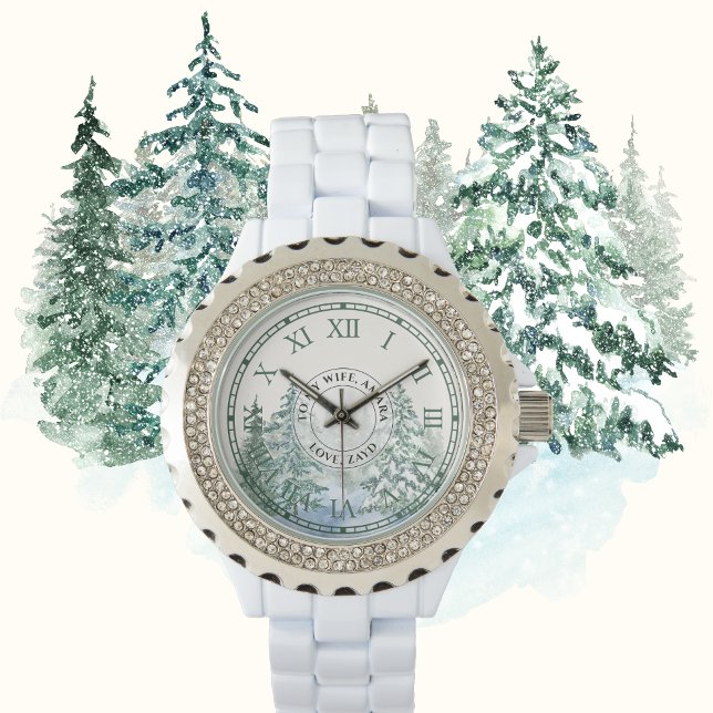 Winterwald-Kristall - Weiß Armbanduhr (Von Creator hochgeladen)