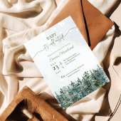 Winterwald lädt Waldbaby Dusche ein Einladung