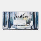 Winterwald Landschaft Schreibtischunterlage (Tastatur & Maus)