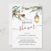 Winterwald Lantern Bridal Dusche Einladung (Vorderseite)