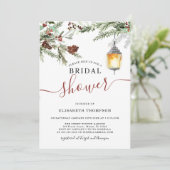 Winterwald Lantern Bridal Dusche Einladung (Stehend Vorderseite)