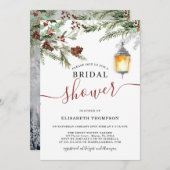 Winterwald Lantern Bridal Dusche Einladung (Vorne/Hinten)