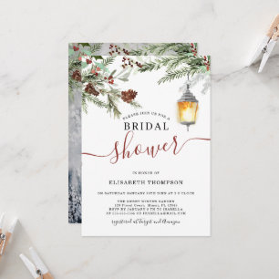 Winterwald Lantern Bridal Dusche Einladung