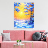 Winterwald Leinwanddruck (Insitu (Wohnzimmer))