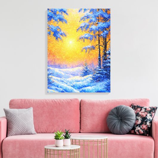 Winterwald Leinwanddruck (Insitu (Wohnzimmer))