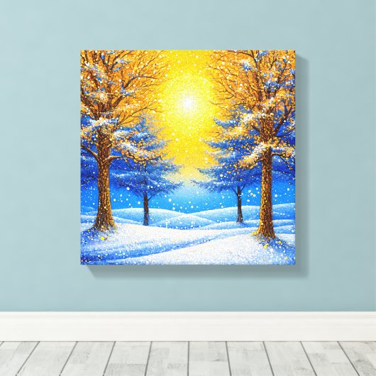 Winterwald Leinwanddruck (Insitu (Holzboden))