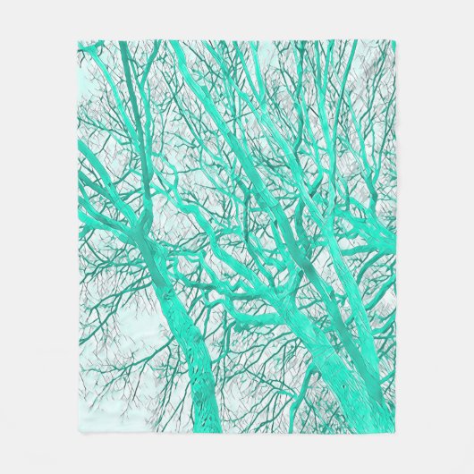 Winterwald (Minzgrün) Fleecedecke (Vorderseite)