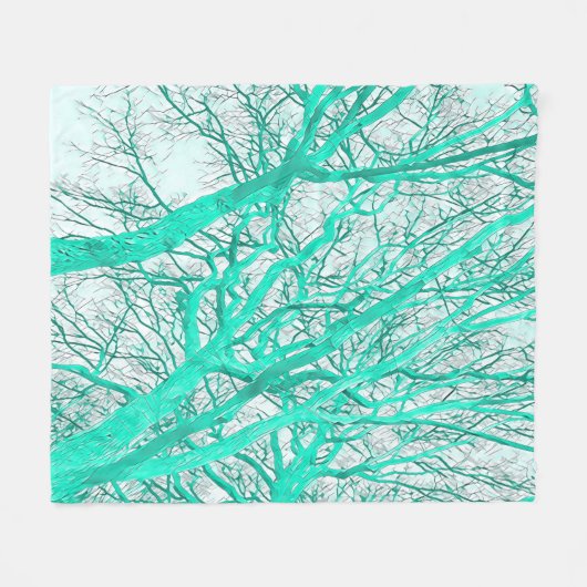 Winterwald (Minzgrün) Fleecedecke (Vorderseite (Horizontal))