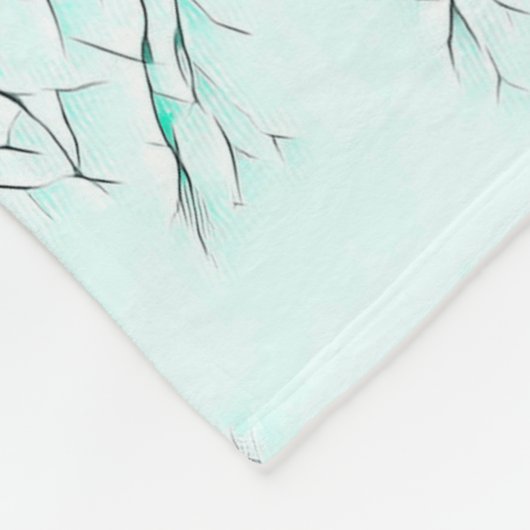 Winterwald (Minzgrün) Fleecedecke (Ecke)