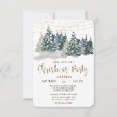 Winterwald mit Aquarellfarben, Lächerliches Weihna Einladung (Vorderseite)