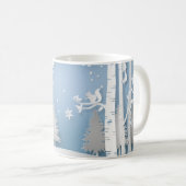 Winterwald mit Eichhörnchen Papercut Kaffeetasse (VorderseiteRechts)