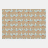 Winterwald mit Fichtenwald und Hirschen Geschenkpapier Set (Vorderseite)