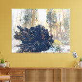 Winterwald mit gefallenem Sequoia Tree Root Leinwanddruck (Insitu (Wohnzimmer))
