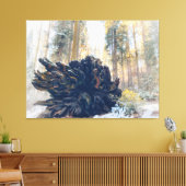 Winterwald mit gefallenem Sequoia Tree Root Leinwanddruck (Insitu (Wohnzimmer))