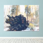 Winterwald mit gefallenem Sequoia Tree Root Leinwanddruck (Insitu (Holzboden))
