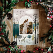 Winterwald mit Hirsch | Waldland Foto Weihnachten