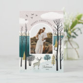 Winterwald mit Hirsch | Waldland Foto Weihnachten (Stehend Vorderseite)