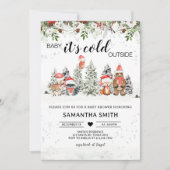 Winterwald mit kalter Außendusche Einladung (Vorderseite)