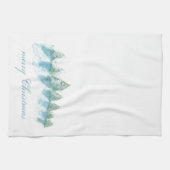 Winterwald mit Schnee Wasserfarbe Weihnachten Geschirrtuch (Horizontal)