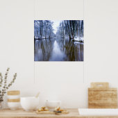 Winterwald mit schönem Stream Poster (Küche)